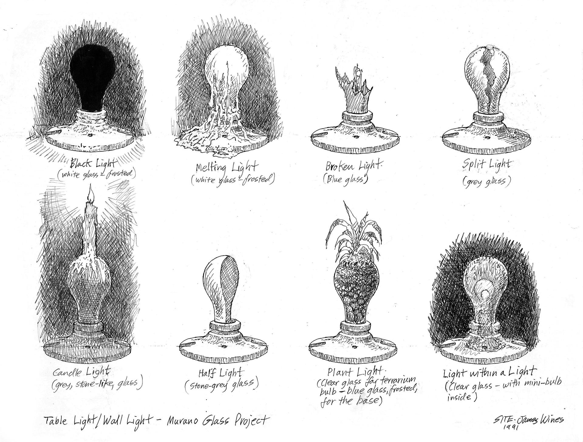 Foscarini light bulbs 1st sketches